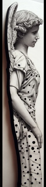 Free angel bookmark featuring a polka dot angel